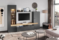 Wohnwand Ego Anthrazit/Braun 260X195X43 Cm inside Möbel Boss Wohnzimmer