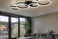 Led Deckenleuchte, Ring-Design, Schwarz Matt, L 88,5 Cm within Wohnzimmer Lampen Modern